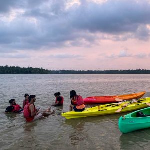 Sandbar mangrove forest kayaking kerala varkala kollam paddling