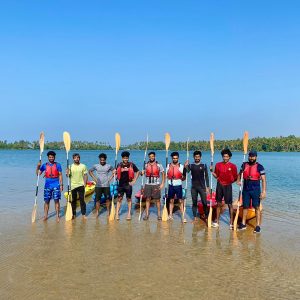 Syzygy ecosports sandbar kayaking short trail varkala kayaking kollam